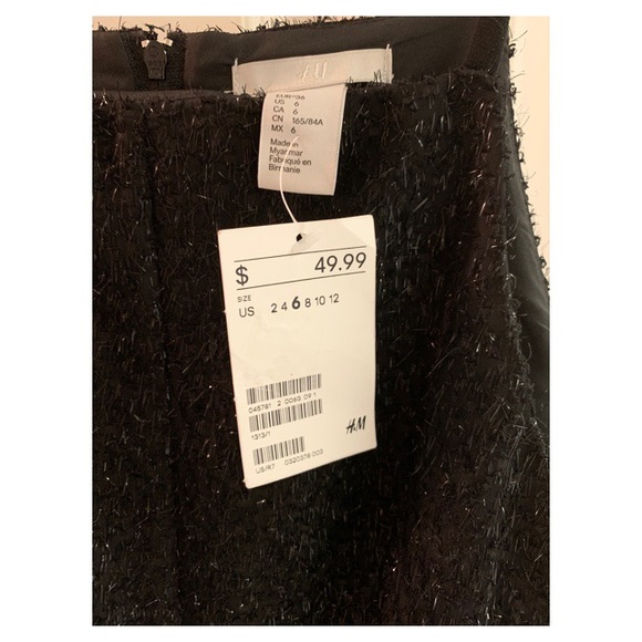 H&M BNWT Sparkly Black Party Dress Size 6 - Picture 3 of 5
